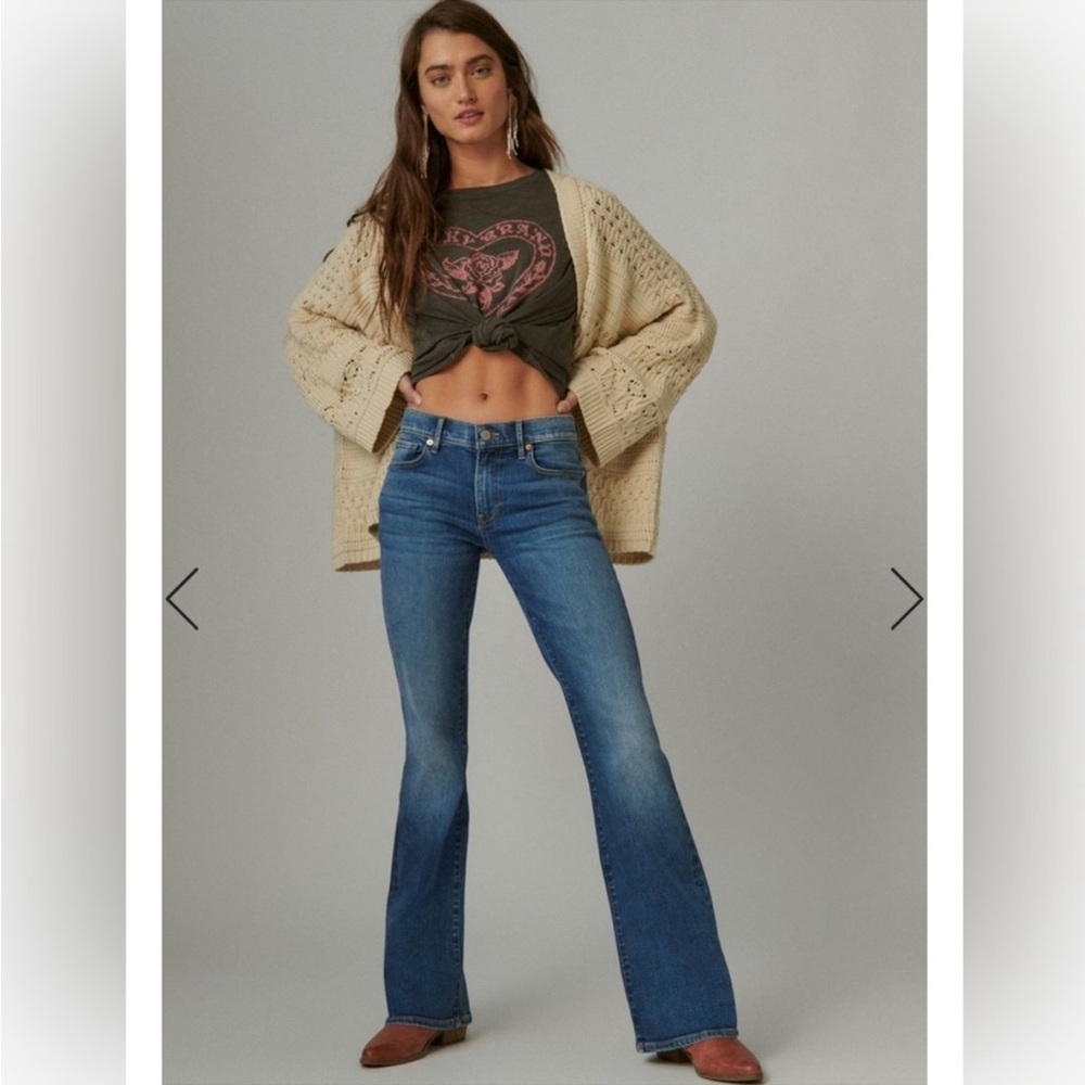 Lucky Brand Sweet Mid Rise Flare denim jeans womens 14 / 32 A